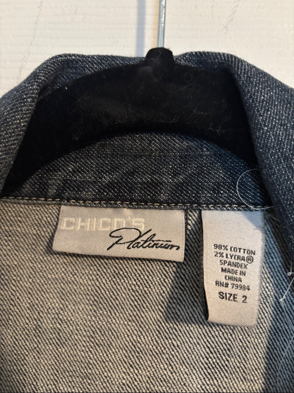 Chico Platinum Dark Blue Denim Jacket with Button Placket - Picture 2 of 8